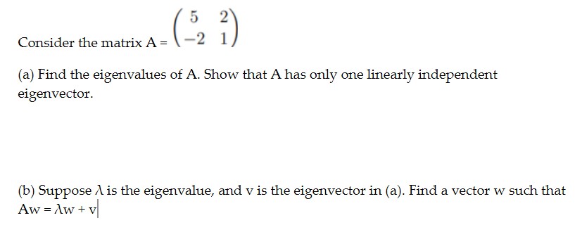 the eigenvalues of A. Show that A has only one linearly independent
