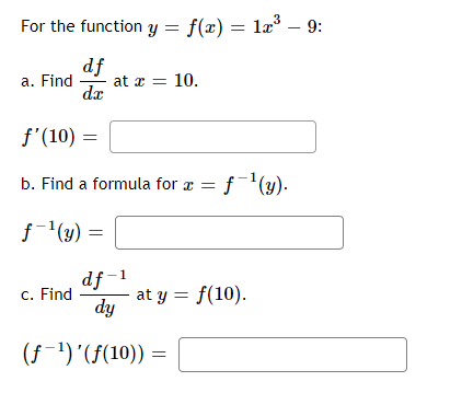 For the function y df 10. a. Find at x f'(10) =