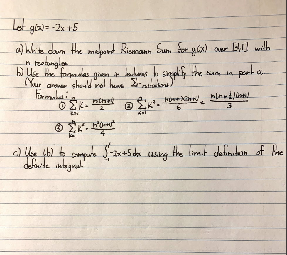  Let g( x) = - 2x +5 a ) Write down