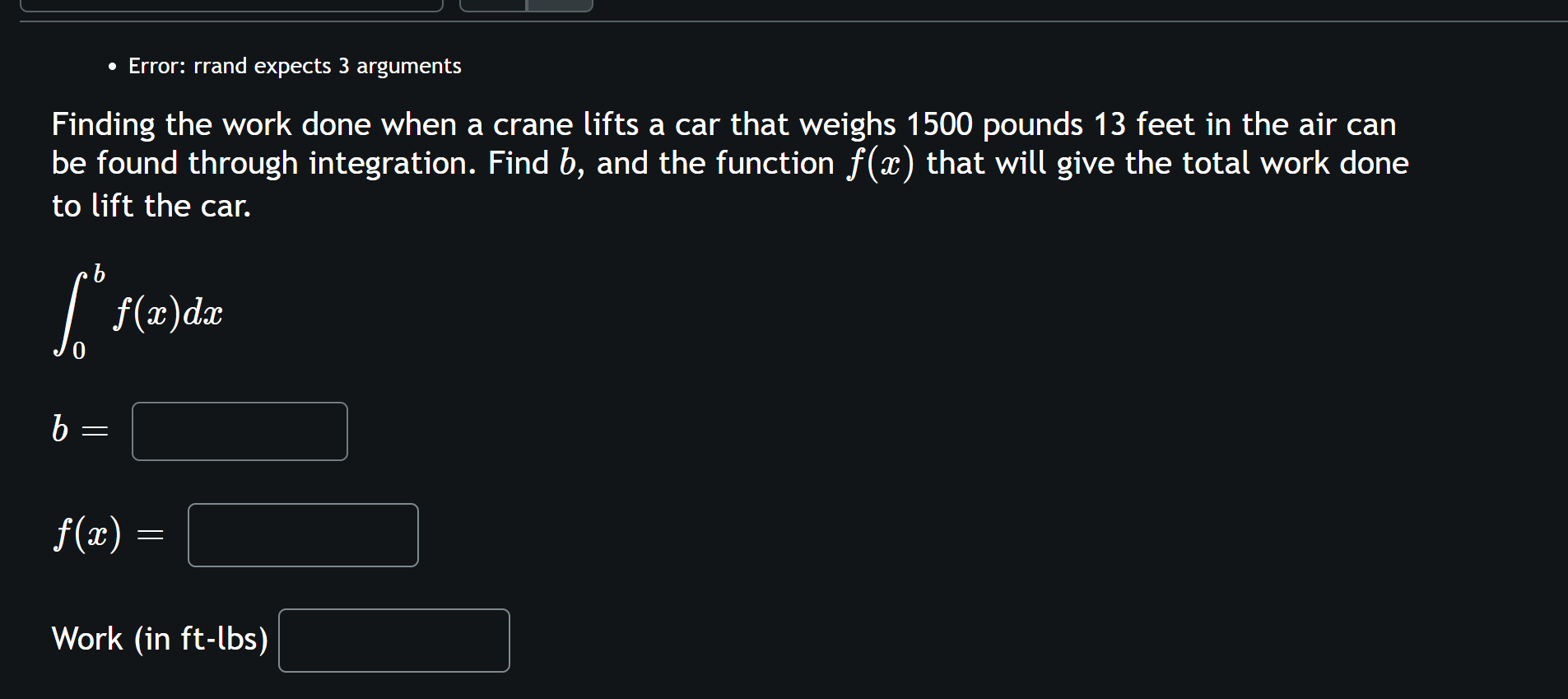 a crane lifts a car that weighs 1500 pounds 13 feet in