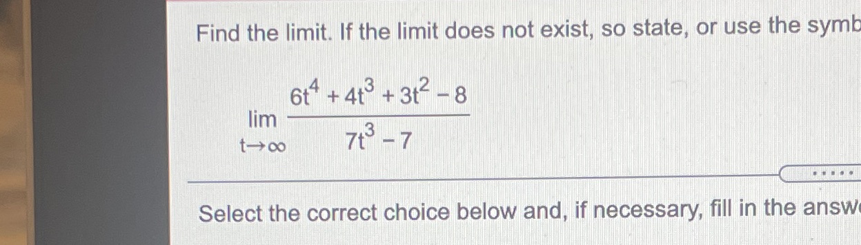 or use the symb 6+4+3F-a umwm~m tam 797 Select the correct choice
