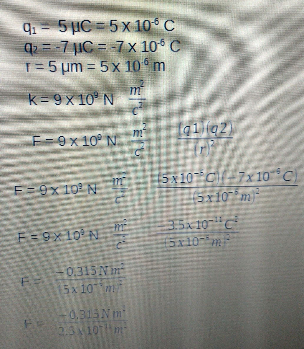  Help please q1 = 5 UC = 5 x 10 C