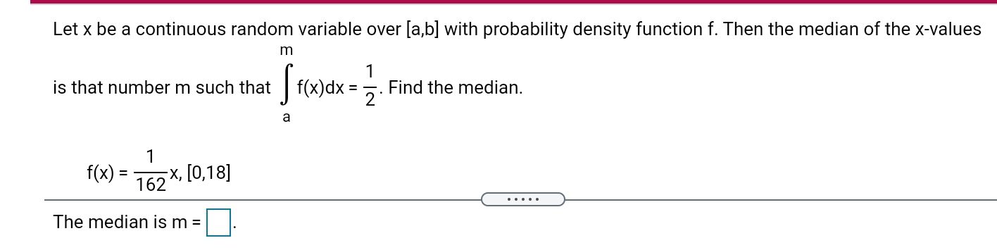 density function 1'. Then the median of the xvalues m 1 is