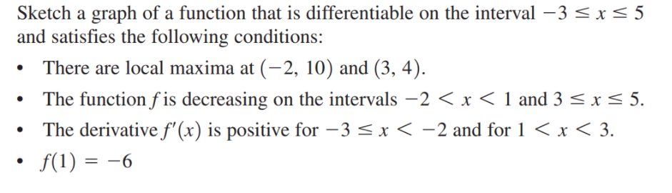interval 3 E x E 5 and satises the following conditions: -