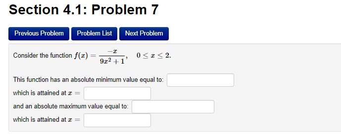 the xcoordinate of the absolute maximum for the function 22>0. m) 2