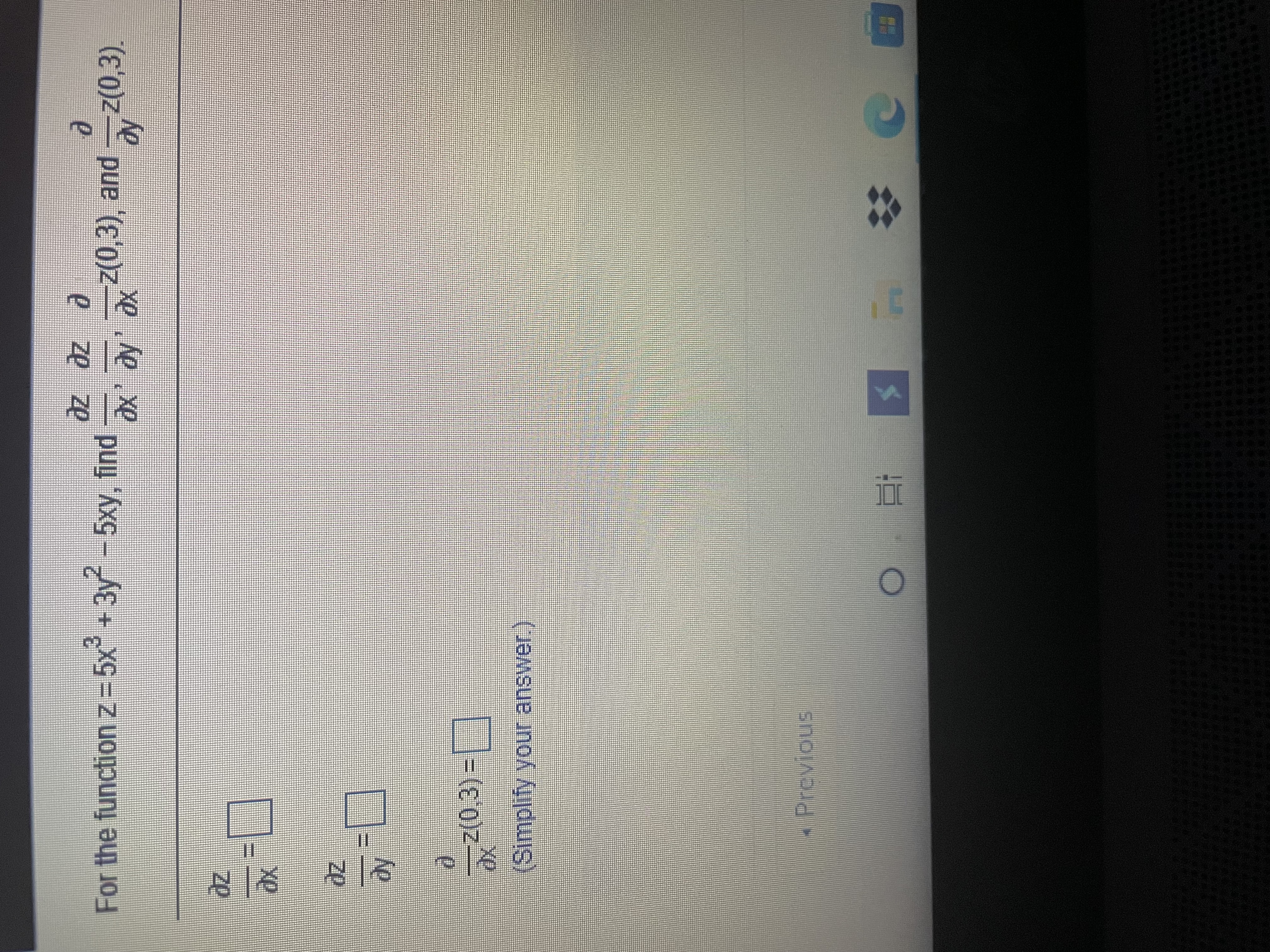 ax ay' ax (E' 0)2 4 Que '(E'0)Z- -z(0.3) = Simplify your