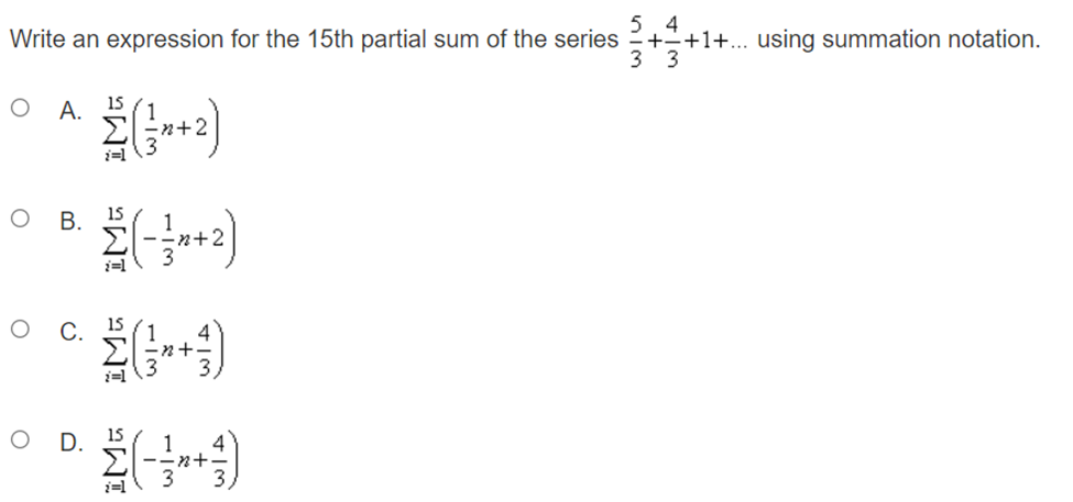 O D. not enough informationNI - Write the first five terms of