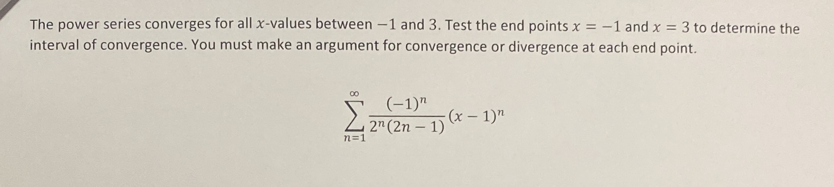 3. Test the end points x = -1 and x = 3