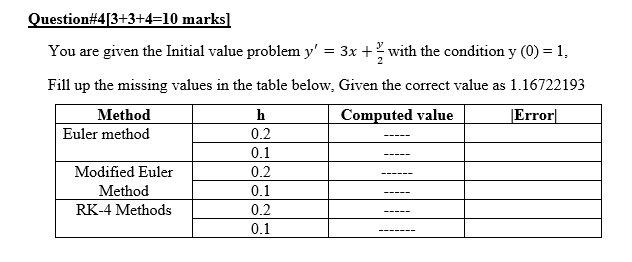 3x + - with the condition y (0) = 1. Fill up