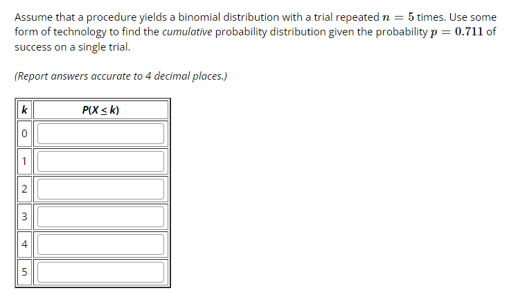 repeated n = 5 times. Use some form of technology to find