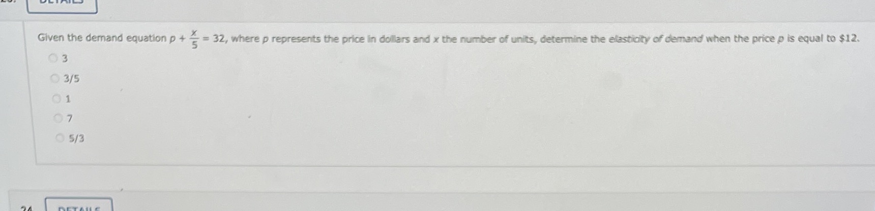 Please help really struggling! Given the demand equation p + =