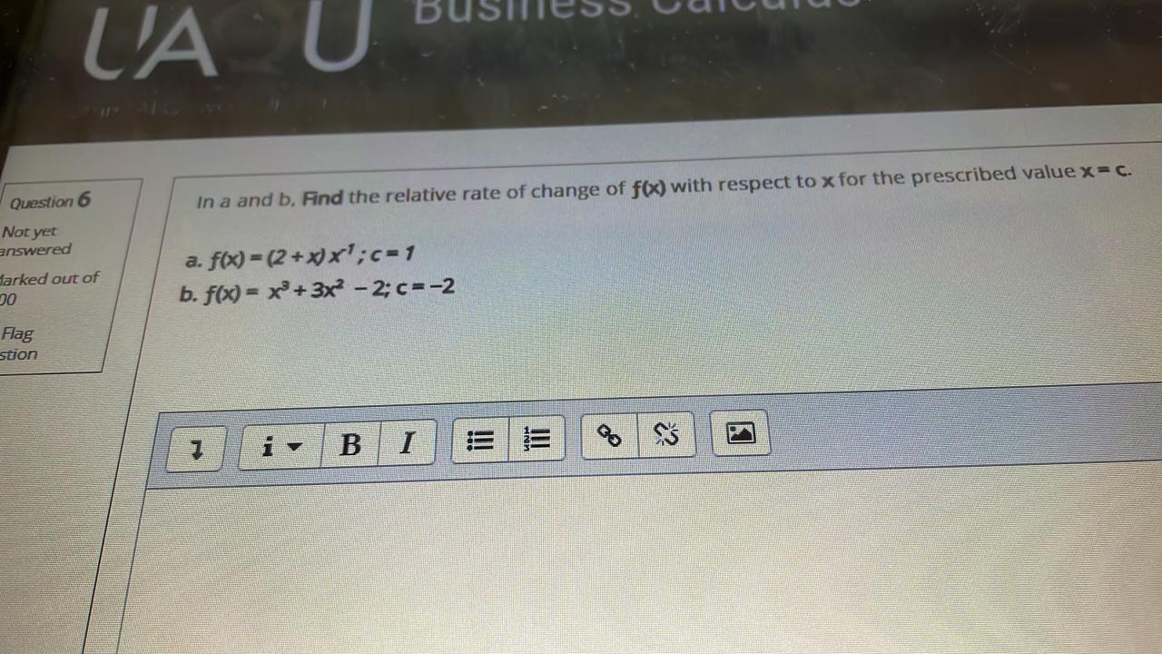 and b, Find the relative rate of change of f(x) with respect