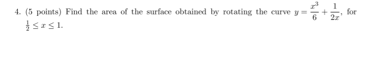  Please help with the following calculus question: 4. (5 points) Find