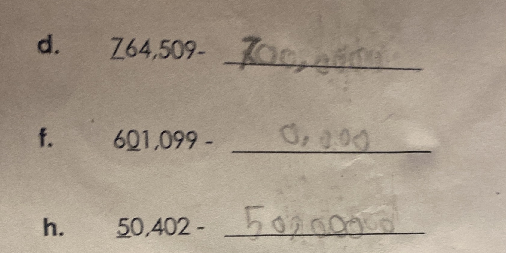 d. h. Z64,509- 601 ,099 50,402