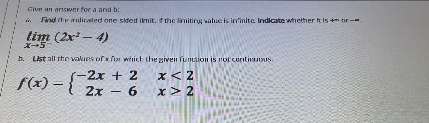 answer for me Give an answer for a and b: a.