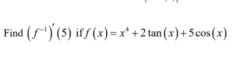 Find (f (5) 5cos(x)