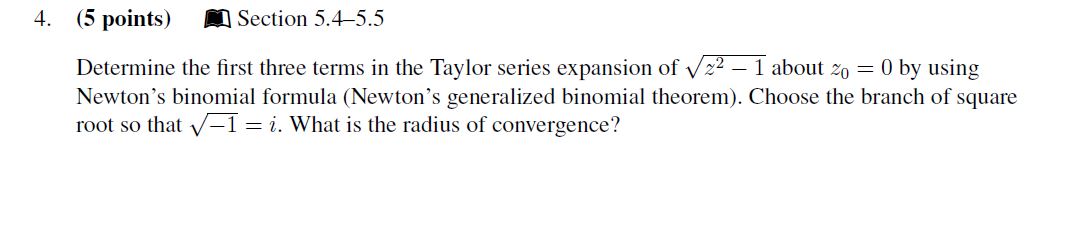  4. (5 points) .1 Section 5.45.5 Determine the rst three terms