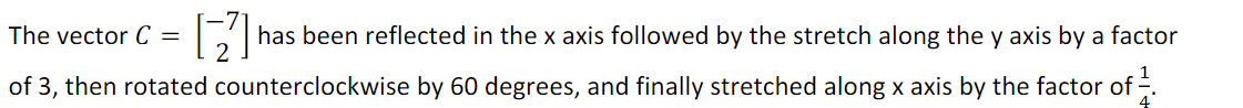 axis followed by the stretch along the y axis by a factor