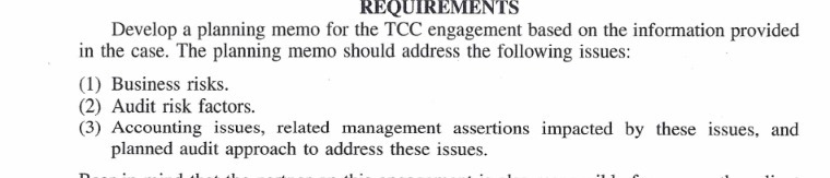the information provided in the case. The planning memo should address the