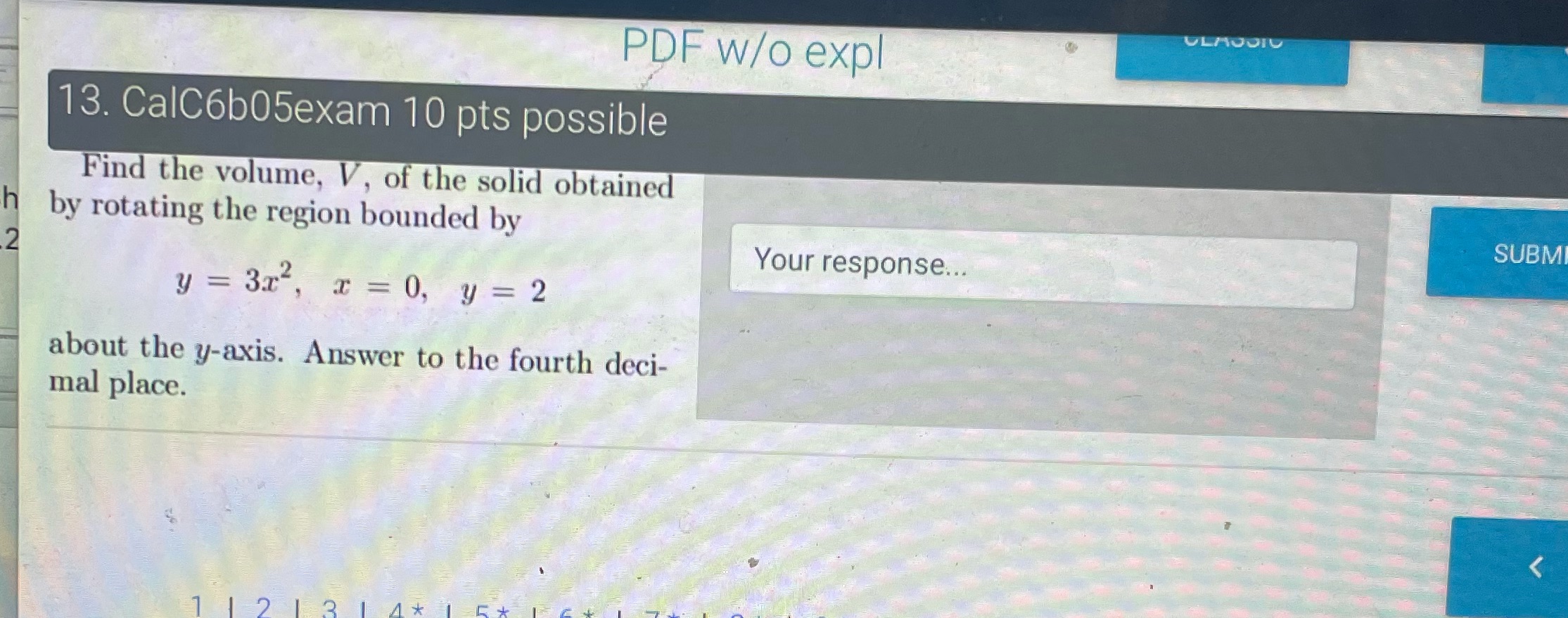 For question 13 how do I find the volume ULMODIO PDF