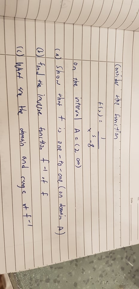 Data Consider time function on the interval A = ( 2
