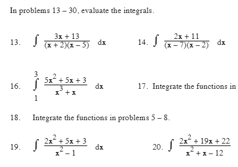 integrals. 3x + 13 2x + 11 13. (x + 2) (