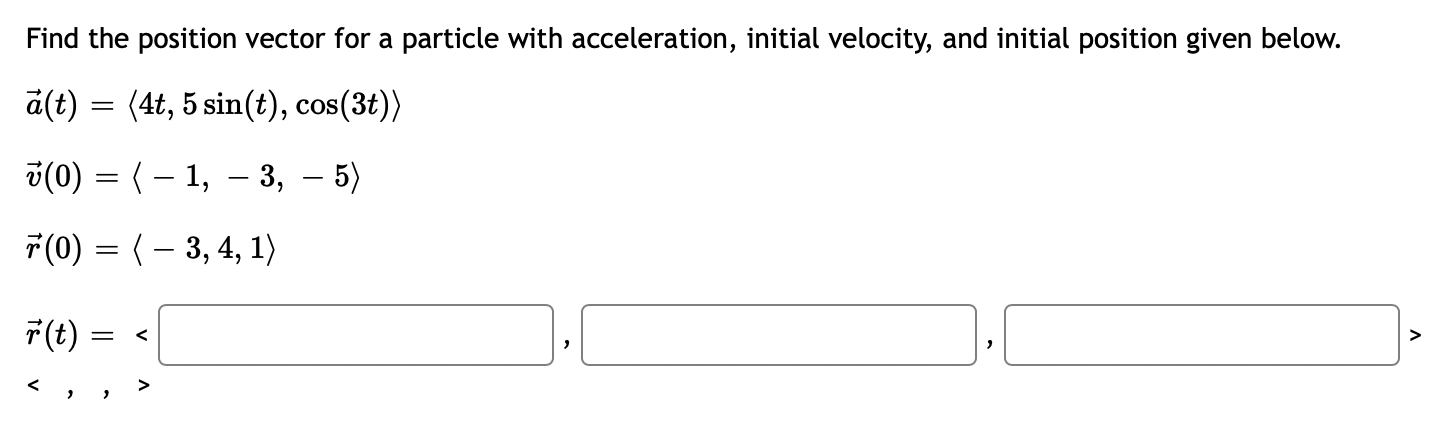  Explain in details, please Find the position vector for a particle