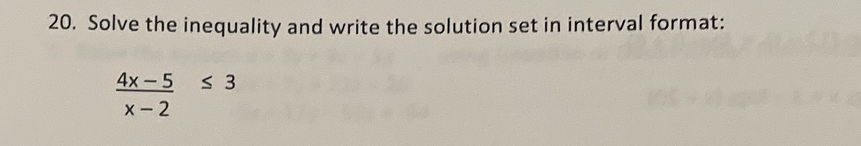 format: 4x - 5 5 3 x - 2