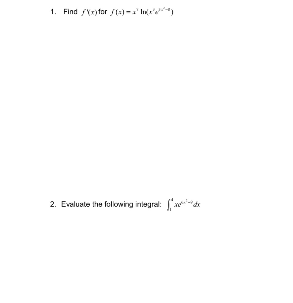 the following integral: 6x2 xe