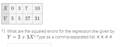 Y 2 + 3X? Type as a comma separated list: #, #,