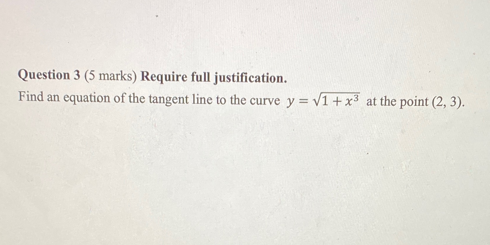 the tangent line to the curve y = V1 + x3 at