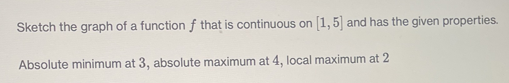 of a function f that is continuous on 1, 5] and has
