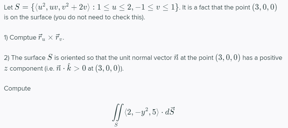  Let S = {(us, uv, v- + 20) : 1 0