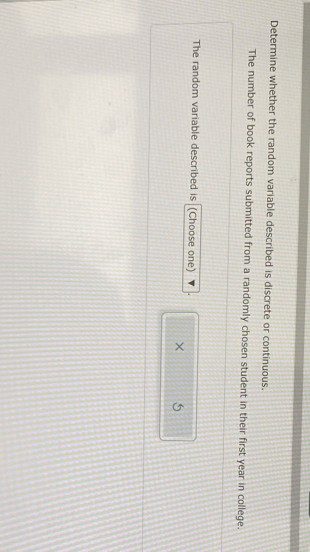 number of book reports submitted from a randomly chosen student in their