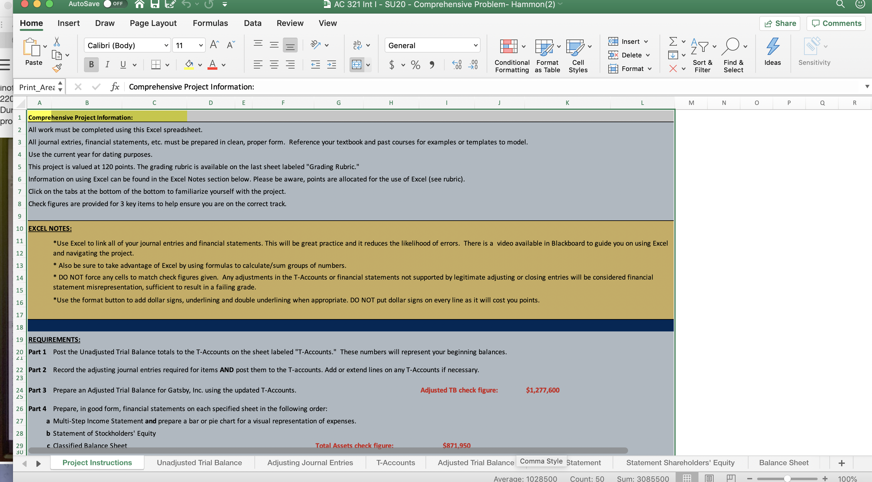  Intermediate Accounting 321 Excel Project O AutoSave OFF THE OU *