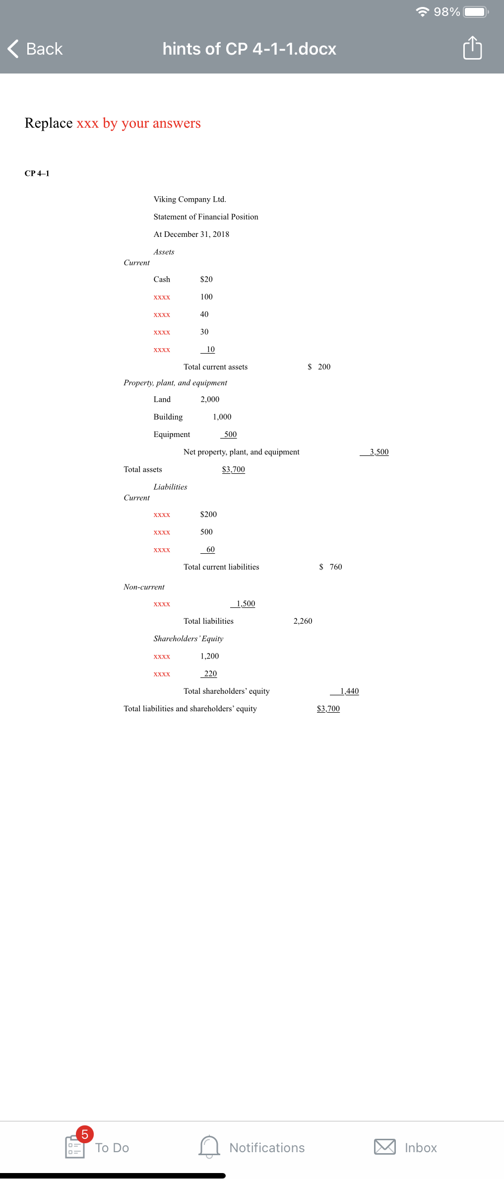 Current liability accounts d.Non-current liability accounts. Indicate several examples in each category.