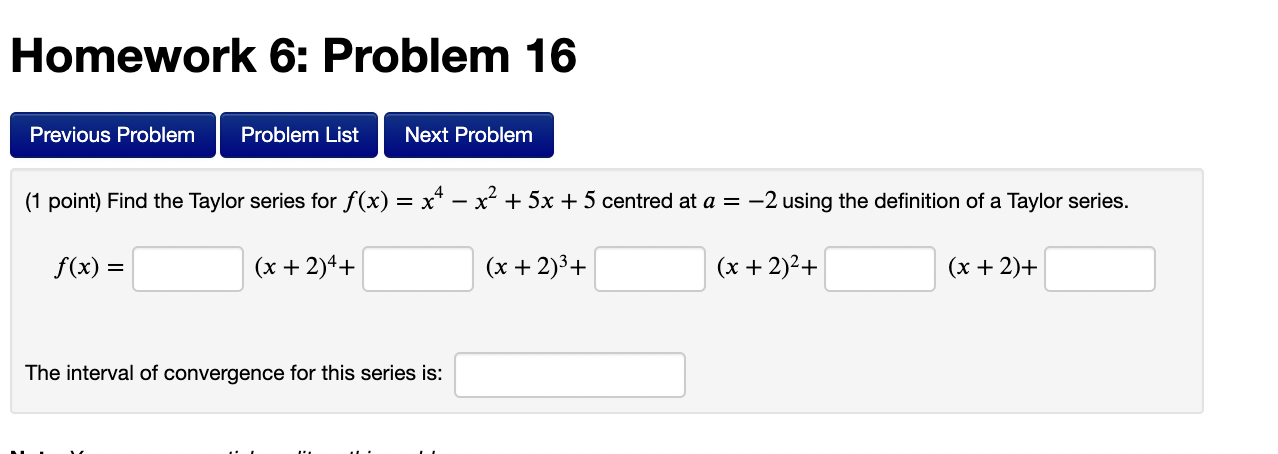  Homework 6: Problem 16 Previous Problem Problem List Next Problem (1