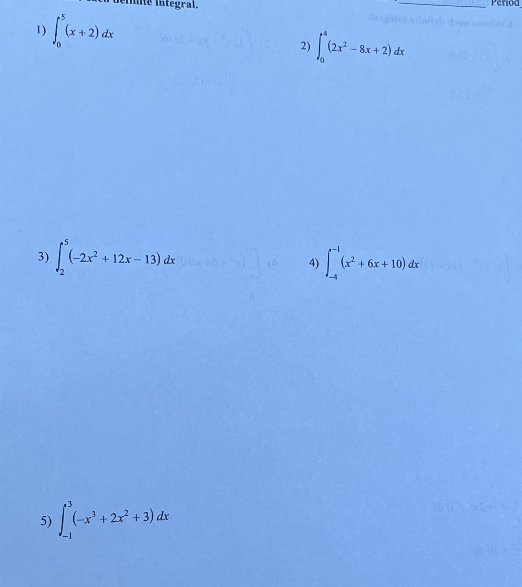 3) (x + 2) dx (-2x2 + 12x- 13) (x3 + 2x2