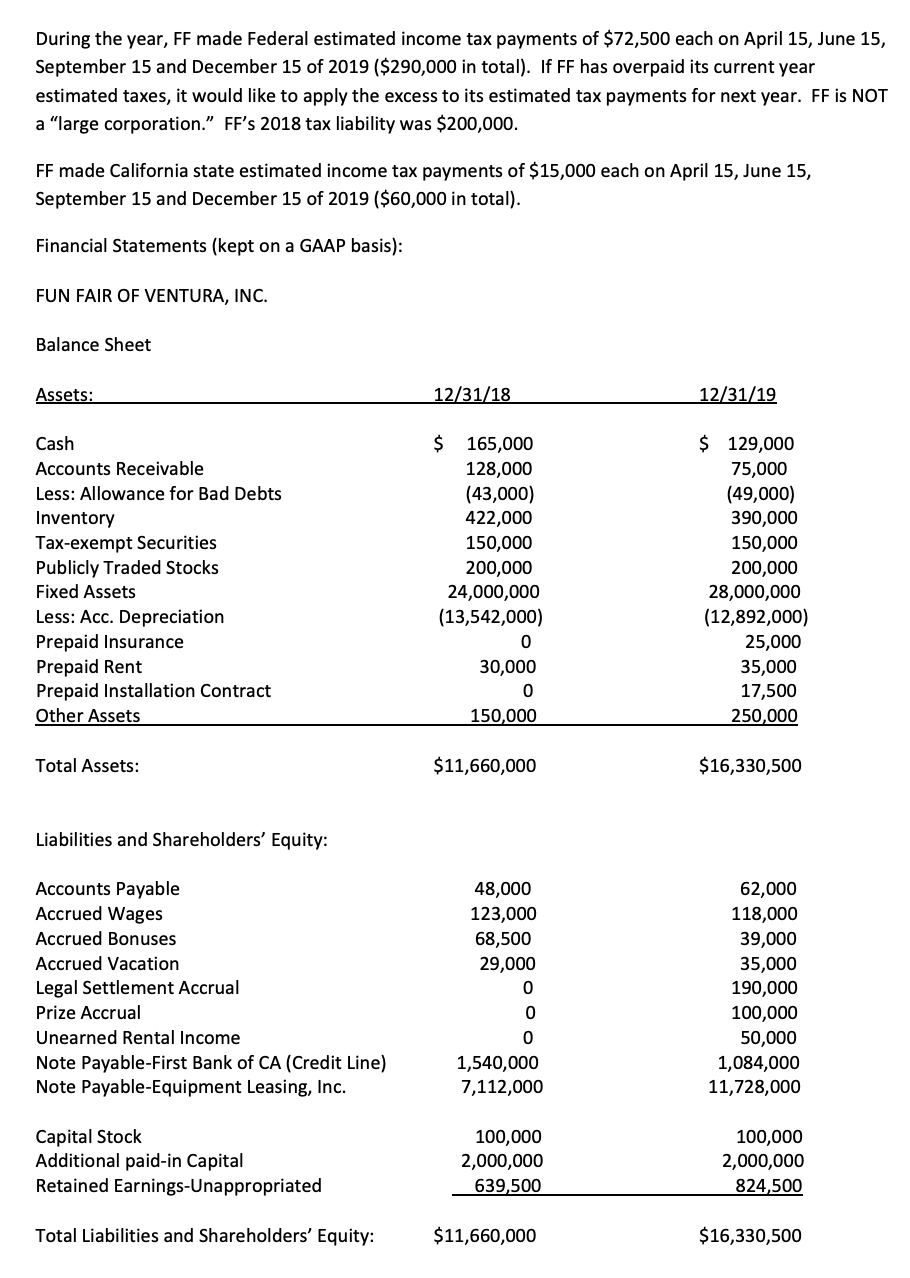 reasonable assumptions to ll in the gaps. Fun Fair of Ventura, Inc.