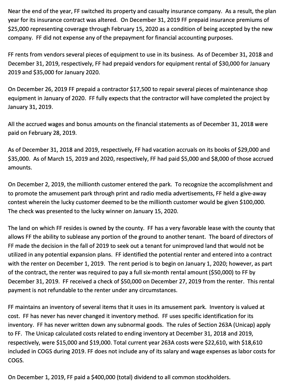 based upon the facts presented below. If required information is missing, use