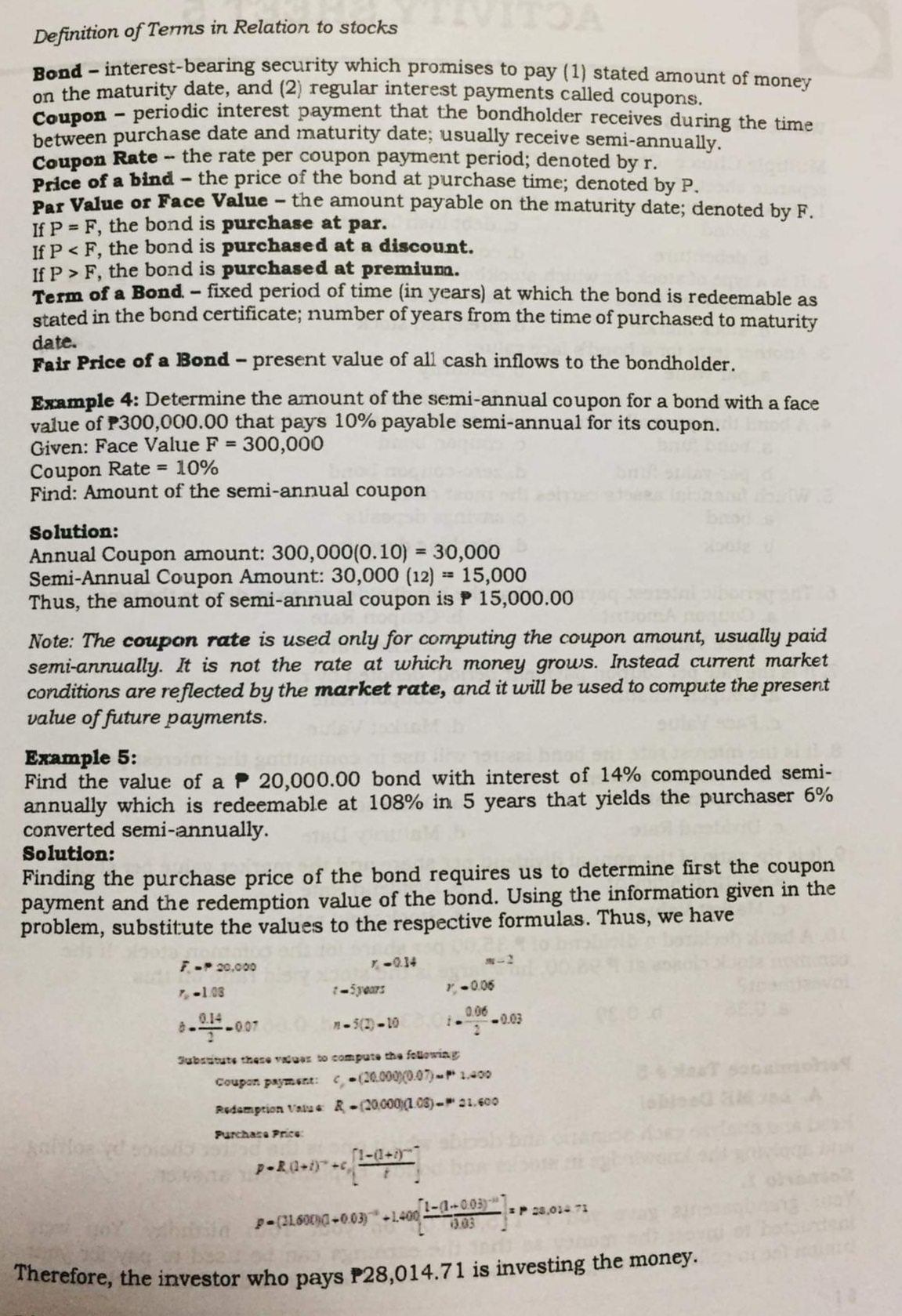 Example 2: A certain corporation declared a 3% dividend on a stock