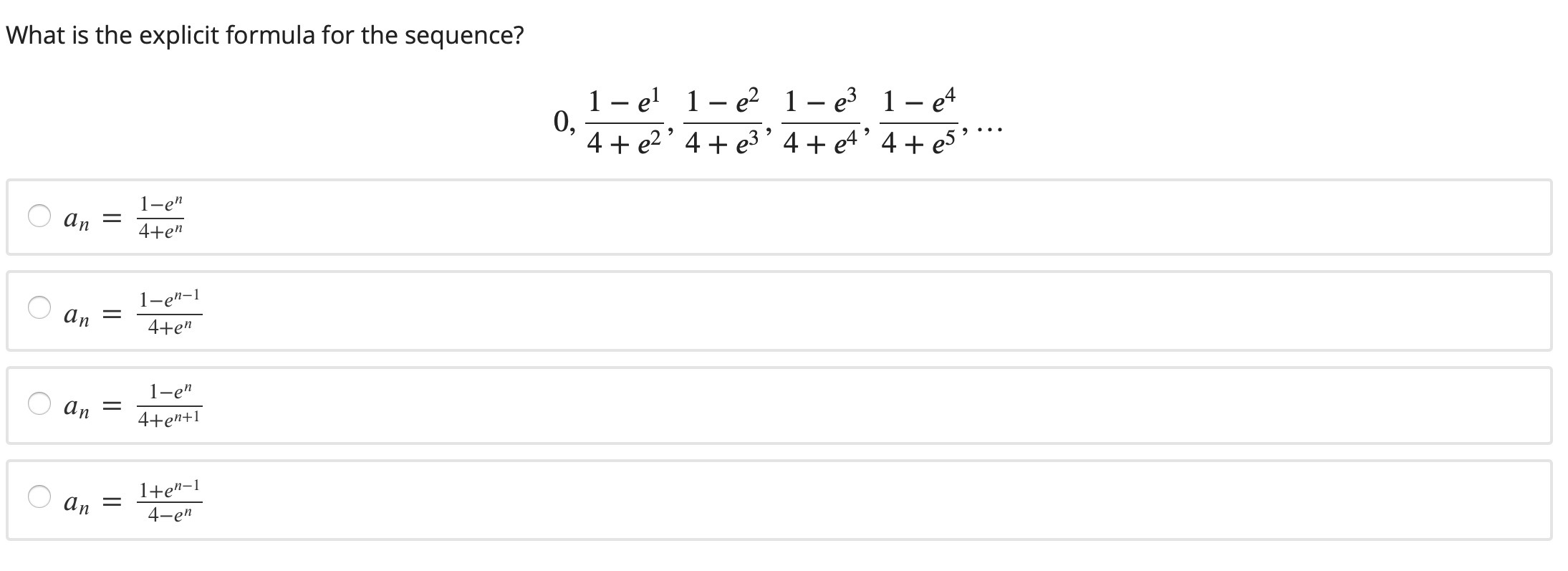  What is the explicit formula for the sequence? 0, 1 -