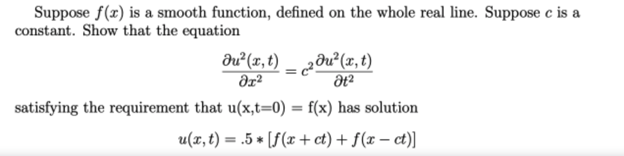  Suppose f(x) is a smooth function, defined on the whole real