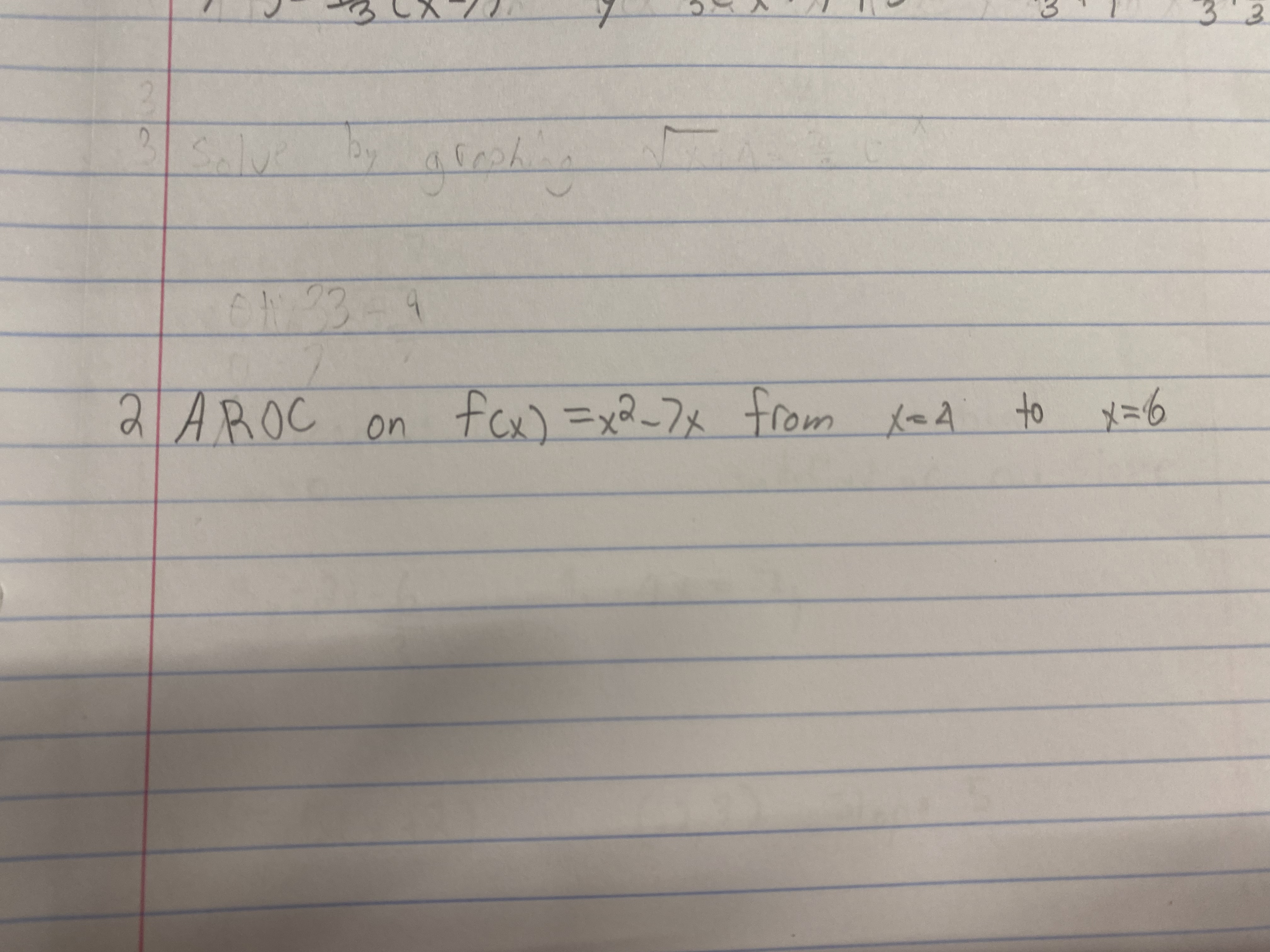  3 solve by graphing 2 AROC on f(x ) = x