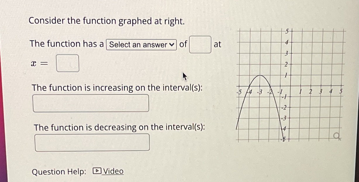 an answer v of at C = The function is increasing on
