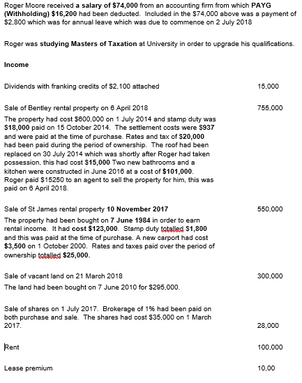 reid a salary of $74,000 from from *Ich PAYG (Withholding) $16,200 had