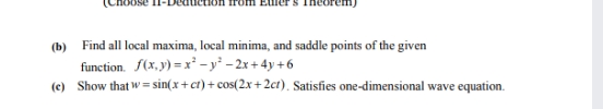 plz solve part c Ichoose from Euler's Theorem (b) Find all