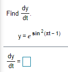 dy F ind sin 2(t I) dy