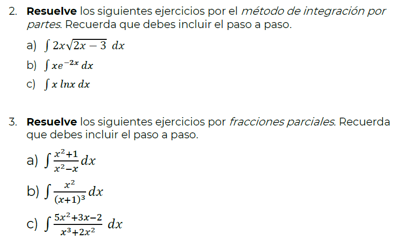 partes. Recuerda que debes incluir el paso a paso. b) f xe2X