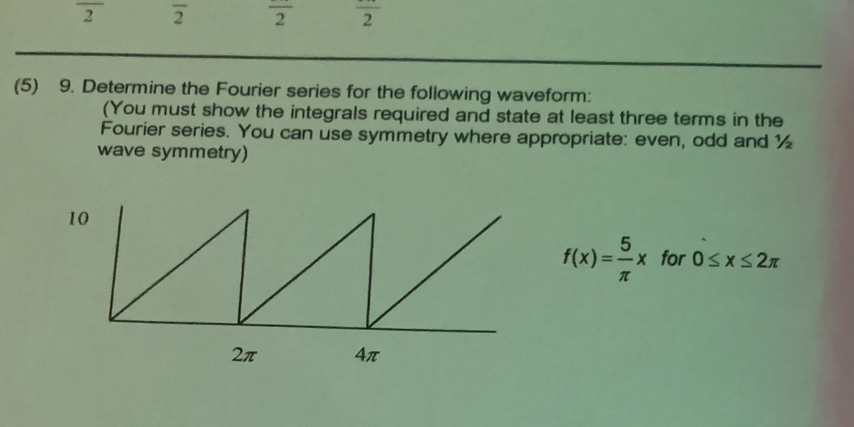  Please help me solve question 9 2 2 2 2 (5)